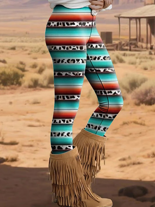 Women's Vintage Western Aztec Leggings