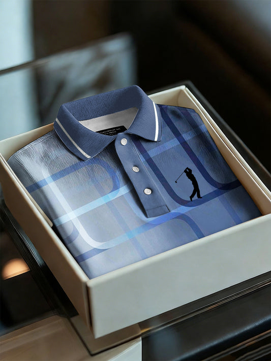 Men's Business Style Polo Collar Casual Short Sleeved Shirt