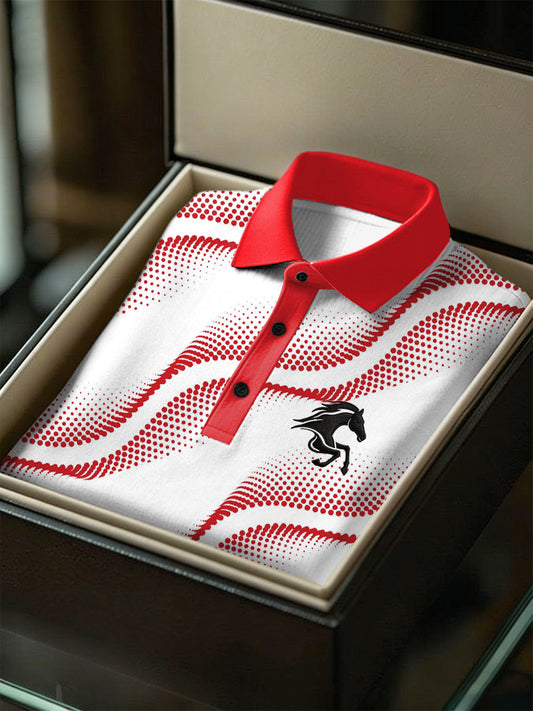 Men's Business Style Polo Collar Casual Short Sleeved Shirt