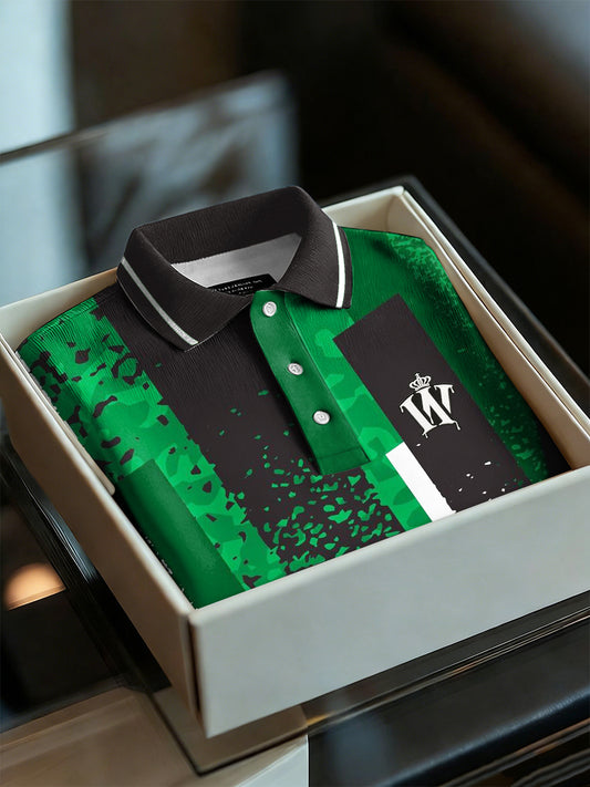 Men's Business Style Polo Collar Casual Short Sleeved Shirt