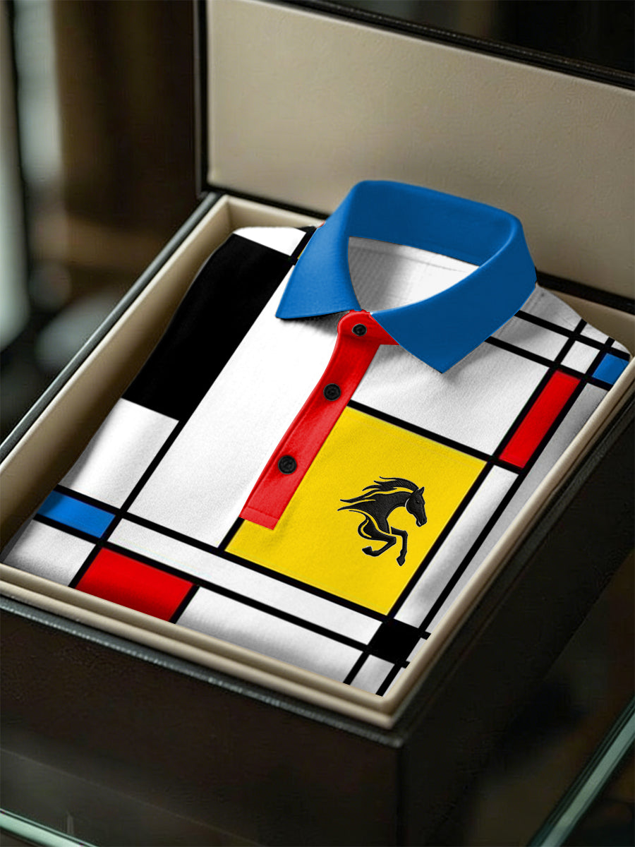 Men's Business Style Polo Collar Casual Short Sleeved Shirt