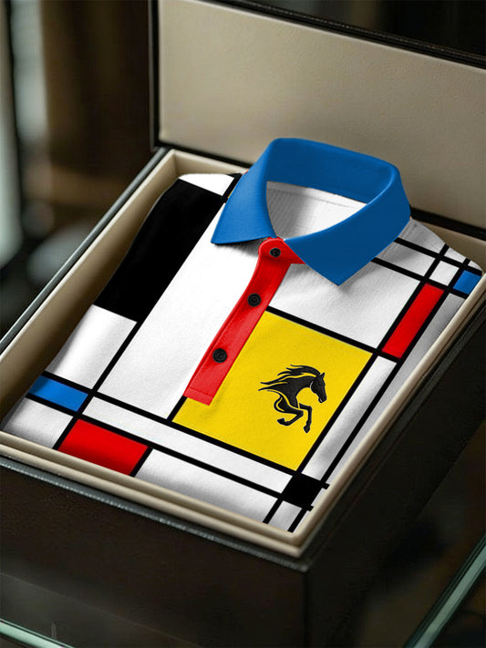 Men's Business Style Polo Collar Casual Short Sleeved Shirt