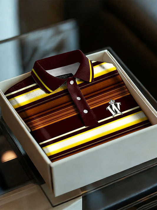 Men's Business Style Polo Collar Casual Short Sleeved Shirt