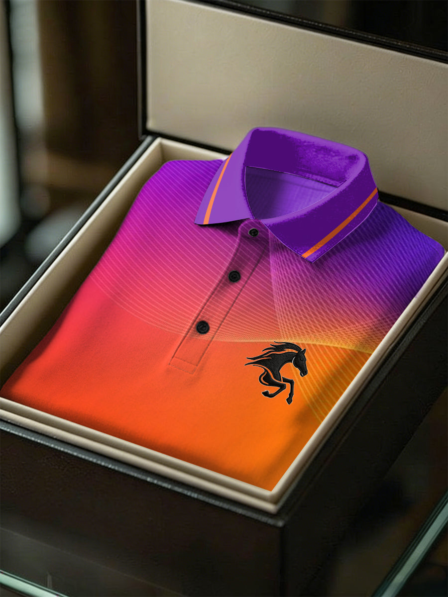 Men's Business Style Polo Collar Casual Short Sleeved Shirt