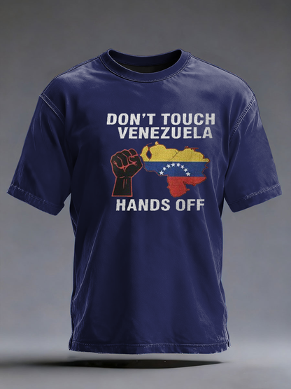 Men's Venezuela Print imitation cotton short-sleeved T-shirt