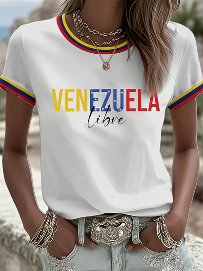 Women's Venezuela Libre Print short-sleeved T-shirt