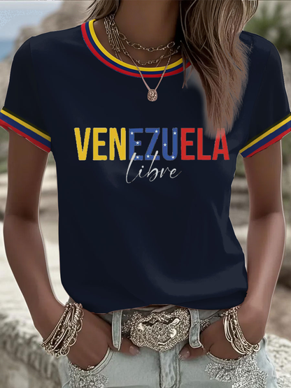 Women's Venezuela Libre Print short-sleeved T-shirt