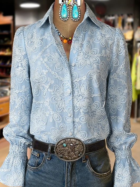 Women's Plants Flowers Art Print Long Sleeve Top