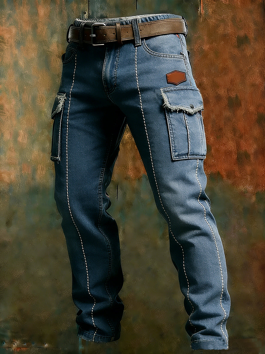 Men's Retro Business Style Casual Work Trousers