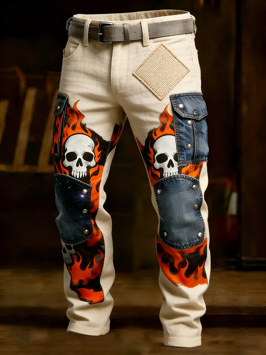 Men's Retro Business Style Casual Work Trousers