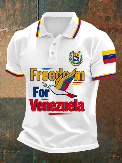 Men's Freedom For Venezuela Print Top