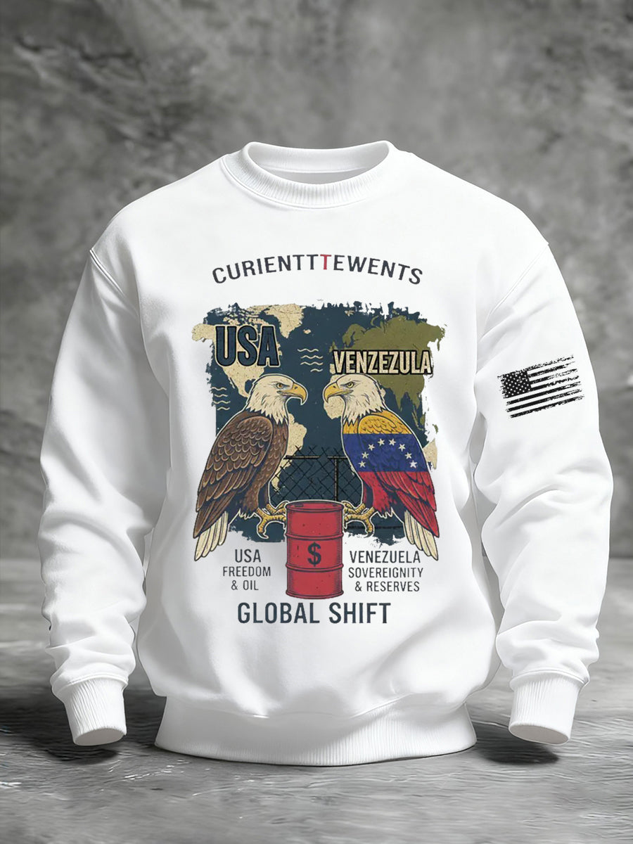 Men's Curientttewents USA Venezuela Global Shift Printed Sweatshirt
