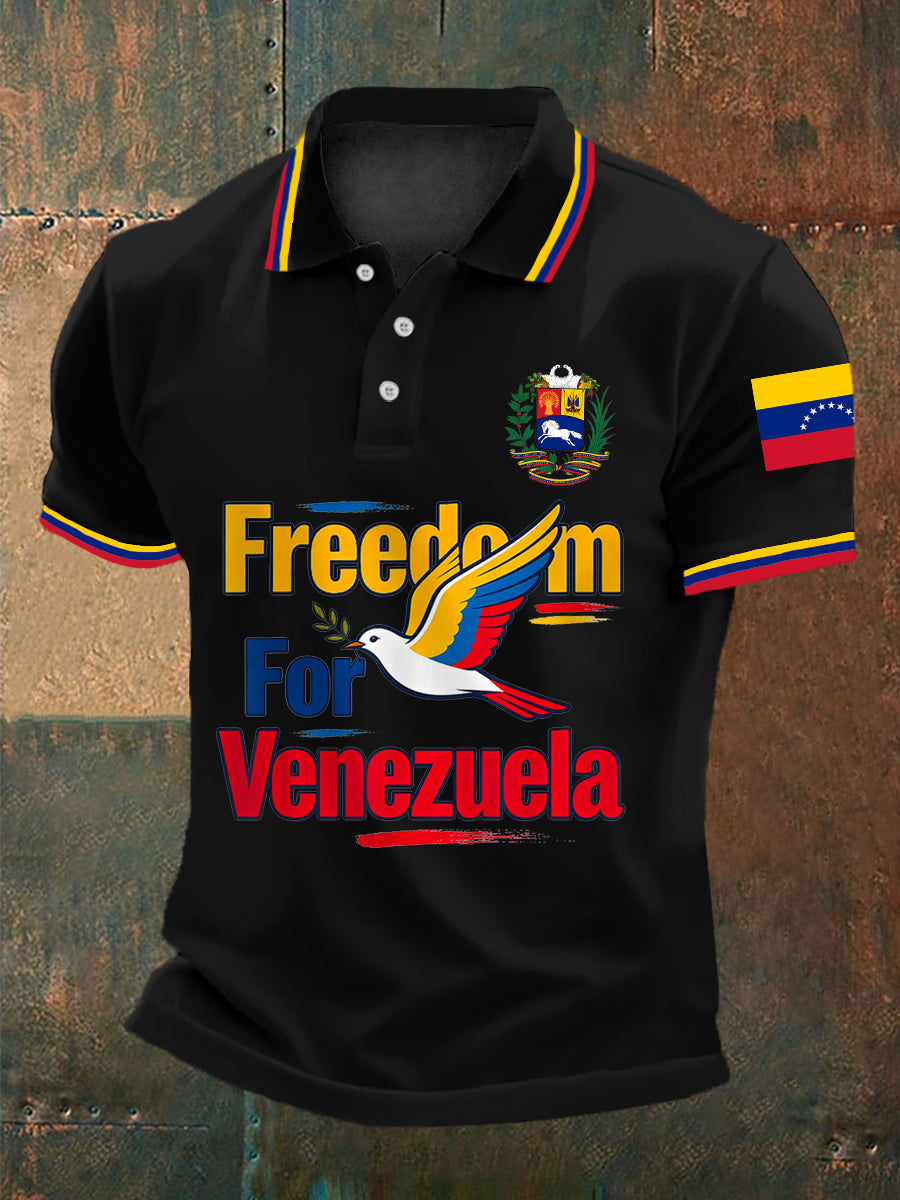 Men's Freedom For Venezuela Print Top