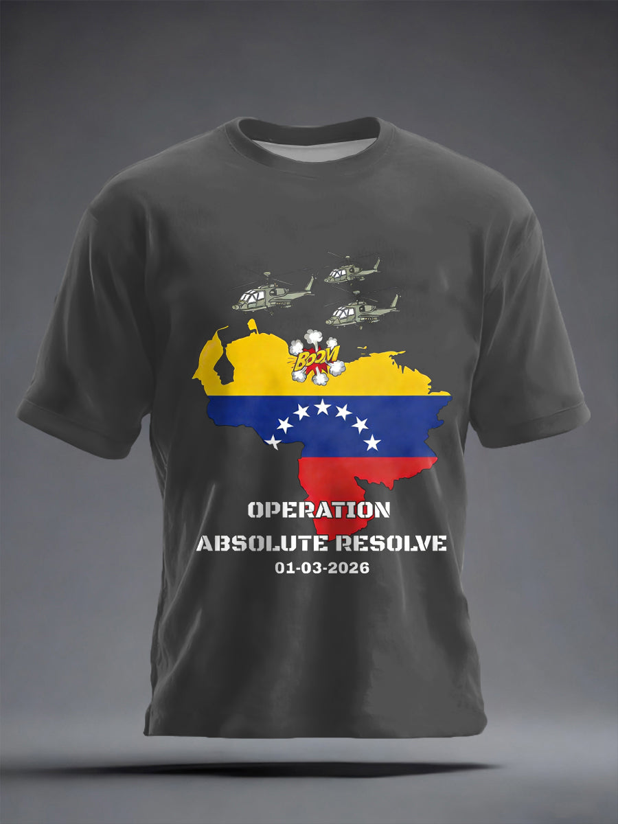 Men's Operation Absolute Resolve Venezuela 2026 Print short sleeves t-shirt