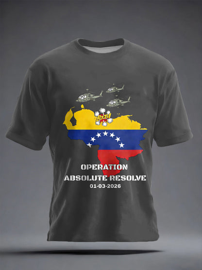 Men's Operation Absolute Resolve Venezuela 2026 Print short sleeves t-shirt