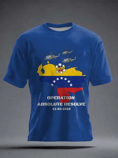 Men's Operation Absolute Resolve Venezuela 2026 Print short sleeves t-shirt