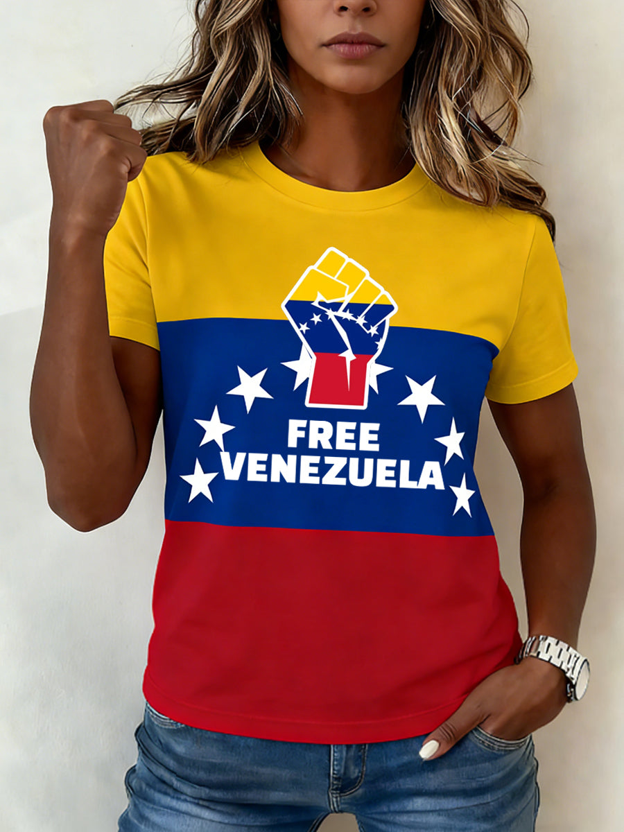 Women's Free Venezuela Print Tee