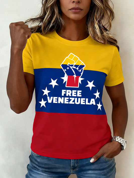 Women's Free Venezuela Print Tee