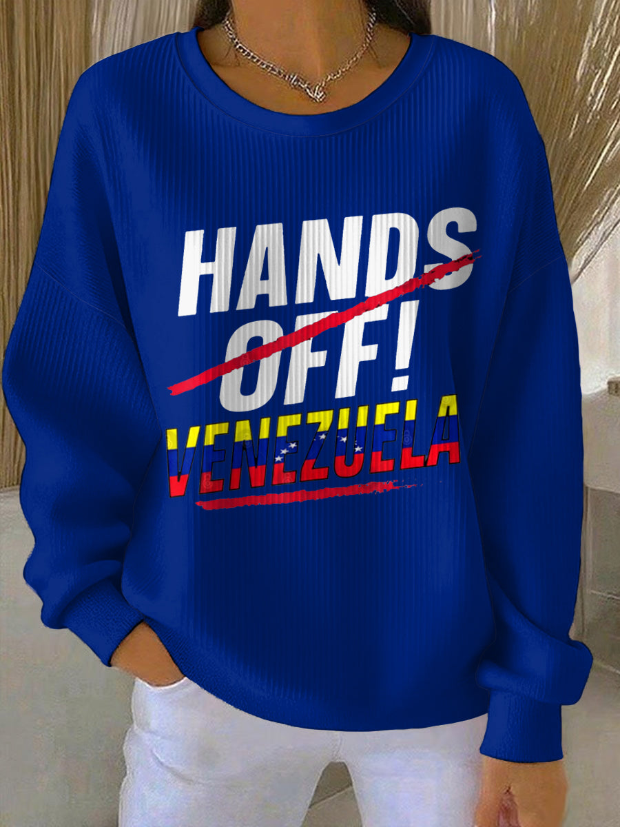 Women's Hands Off Venezuela Print Sweatshirt