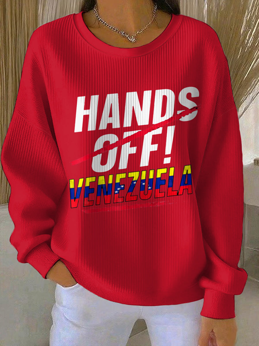 Women's Hands Off Venezuela Print Sweatshirt