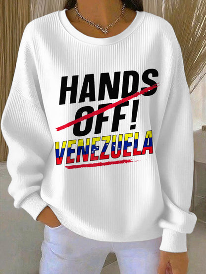 Women's Hands Off Venezuela Print Sweatshirt