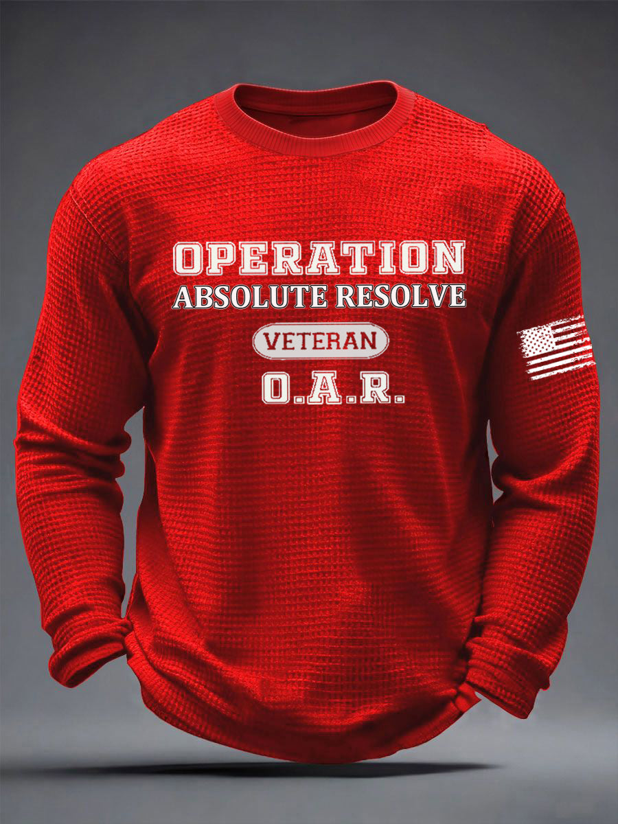 Men's Operation Absolute Resolve Printed Waffle Long Sleeve T-Shirt