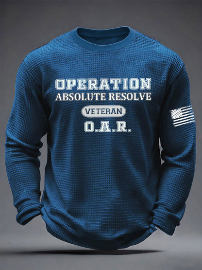 Men's Operation Absolute Resolve Printed Waffle Long Sleeve T-Shirt