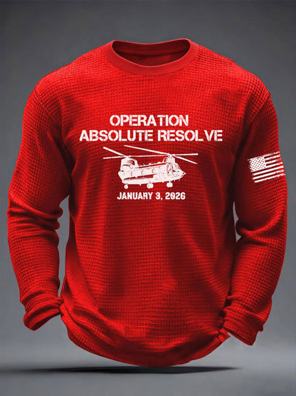 Men's Operation Absolute Resolve Printed Waffle Long Sleeve T-Shirt