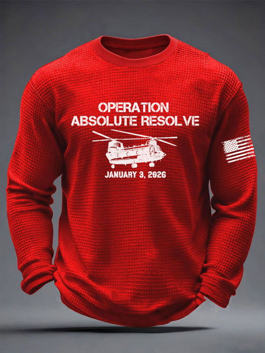 Men's Operation Absolute Resolve Printed Waffle Long Sleeve T-Shirt