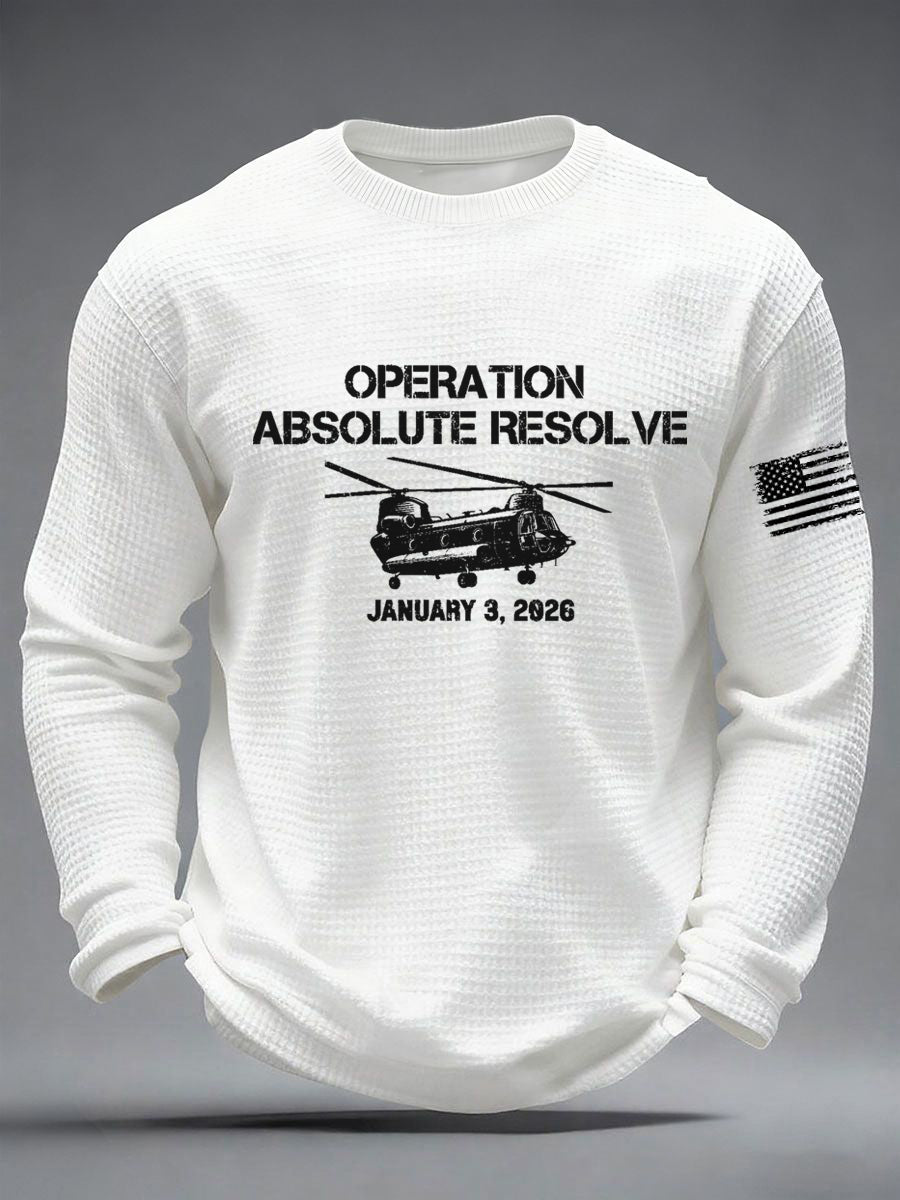 Men's Operation Absolute Resolve Printed Waffle Long Sleeve T-Shirt