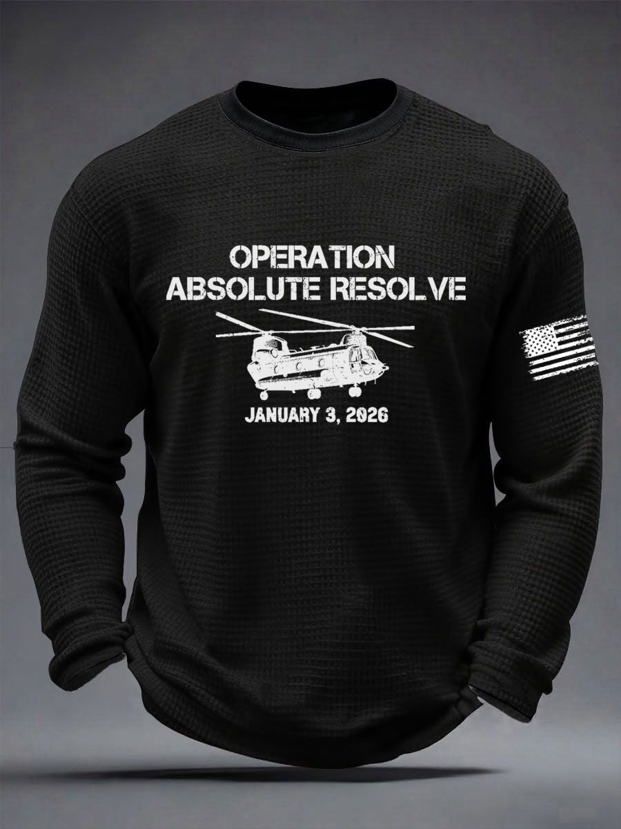 Men's Operation Absolute Resolve Printed Waffle Long Sleeve T-Shirt