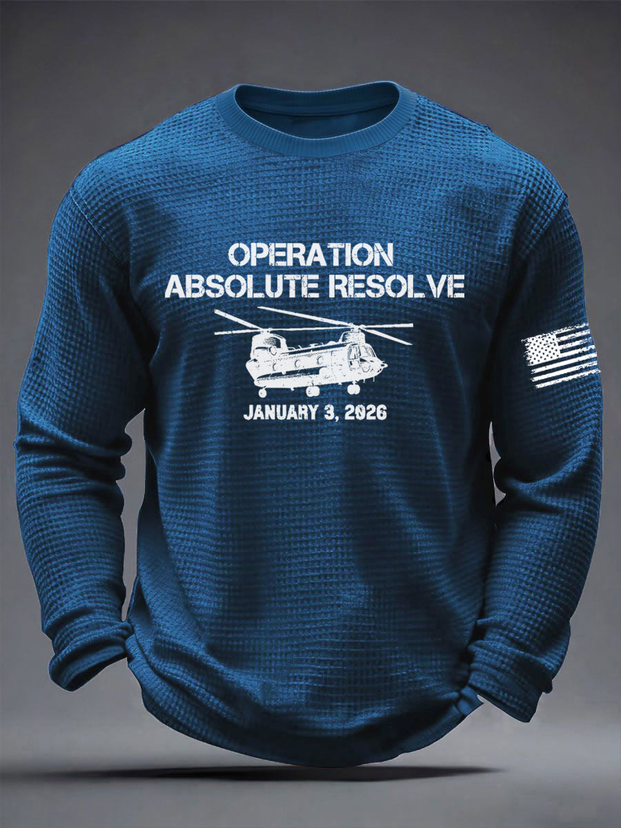 Men's Operation Absolute Resolve Printed Waffle Long Sleeve T-Shirt