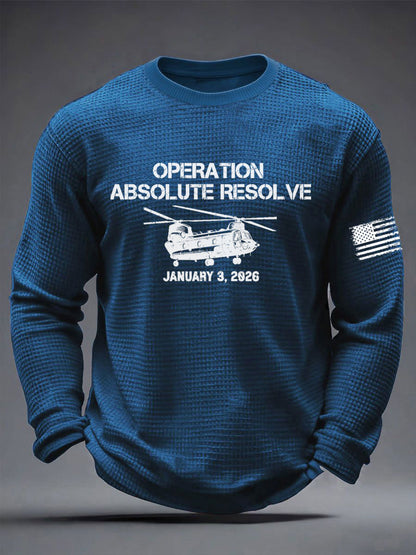 Men's Operation Absolute Resolve Printed Waffle Long Sleeve T-Shirt