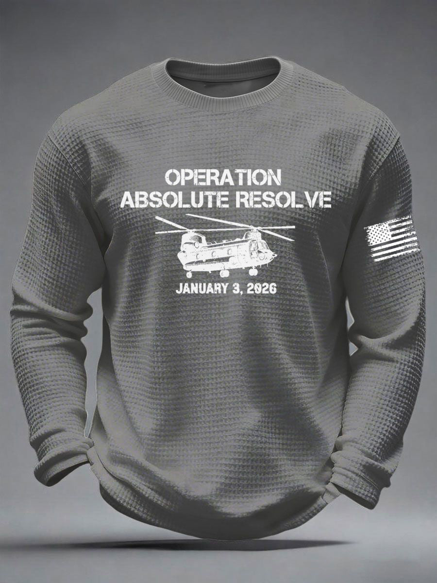 Men's Operation Absolute Resolve Printed Waffle Long Sleeve T-Shirt