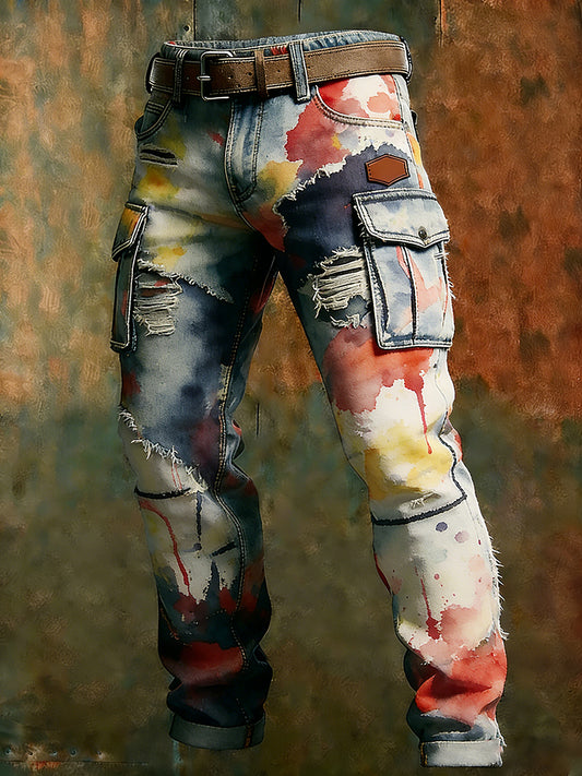 Men's Retro Business Style Casual Work Trousers