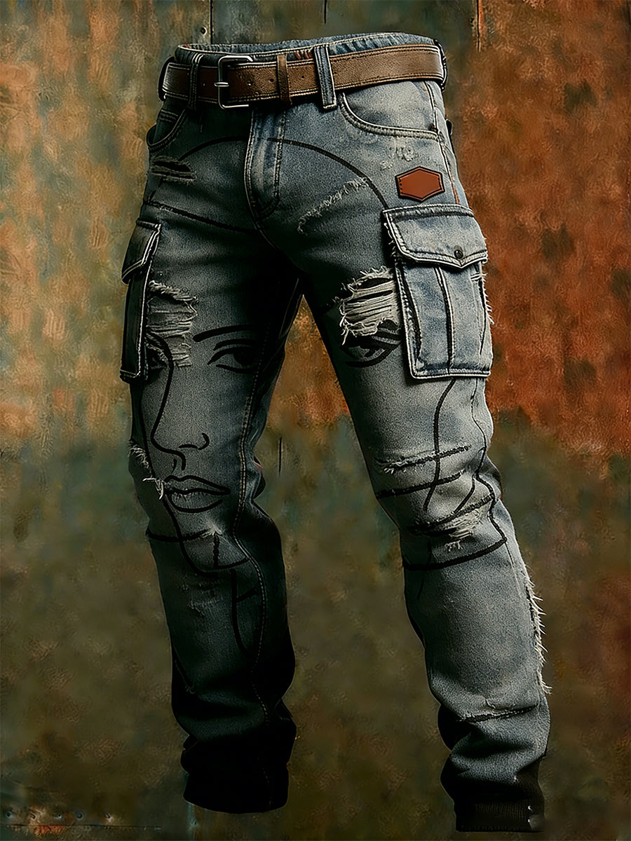 Men's Retro Business Style Casual Work Trousers