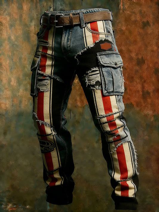 Men's Retro Business Style Casual Work Trousers