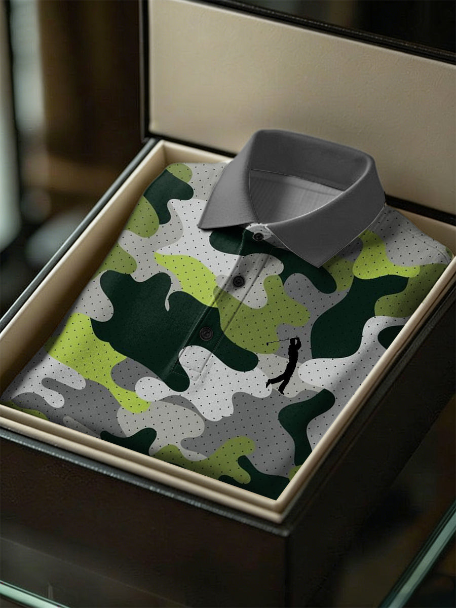 Men's Business Style Polo Collar Casual Short Sleeved Shirt