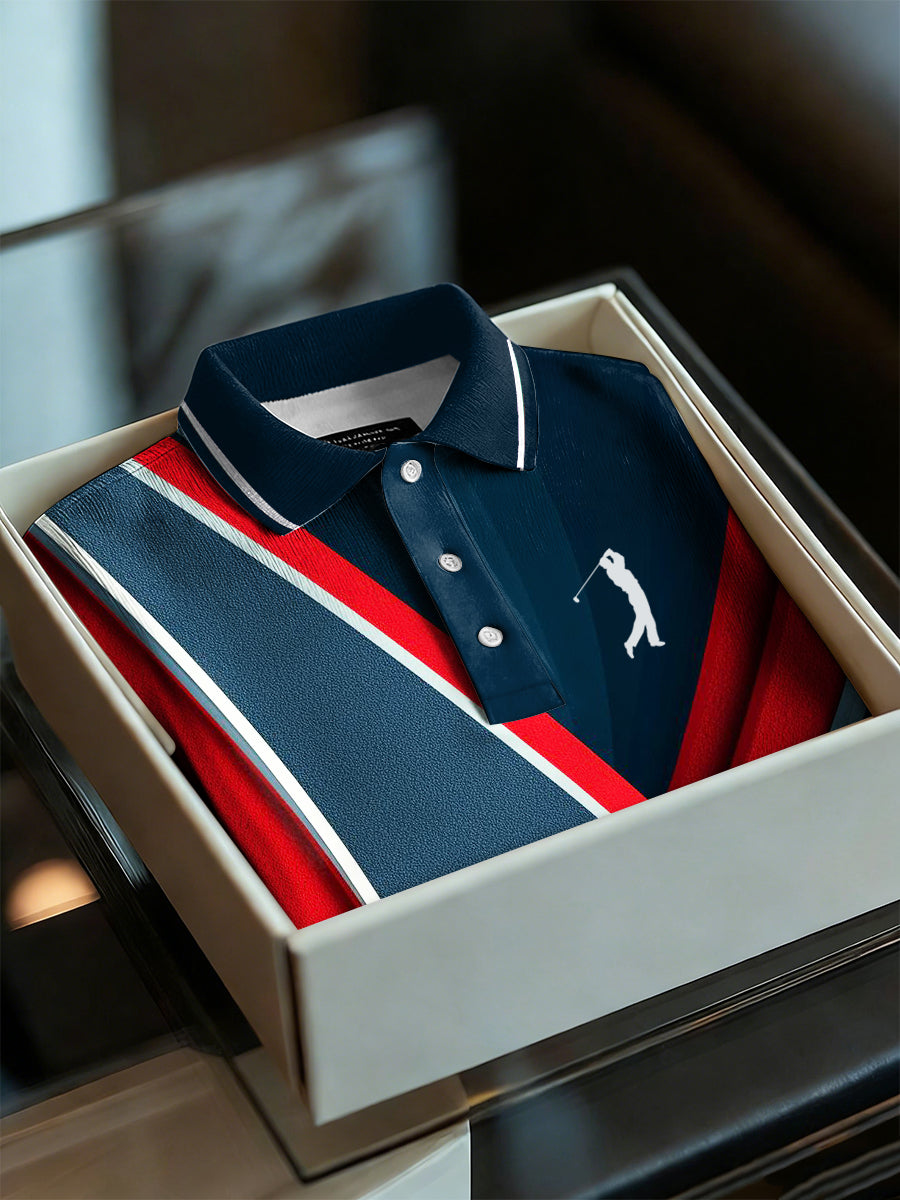 Men's Business Style Polo Collar Casual Short Sleeved Shirt