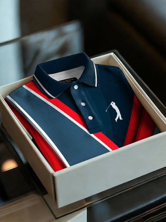 Men's Business Style Polo Collar Casual Short Sleeved Shirt