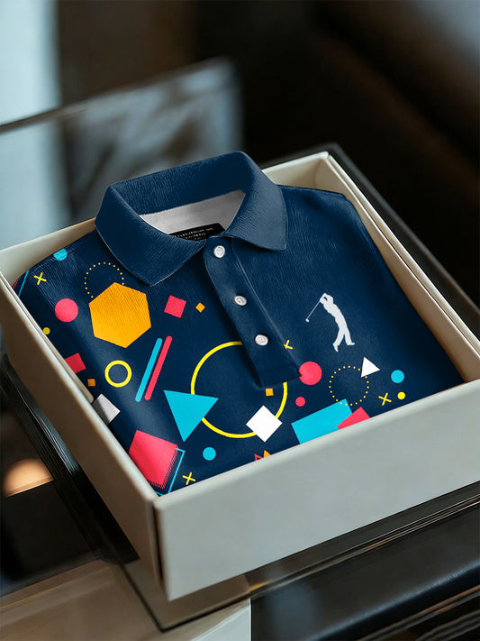 Men's Business Style Polo Collar Casual Short Sleeved Shirt