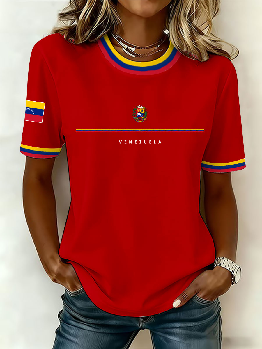 Women's Venezuelan Print Casual T-Shirt