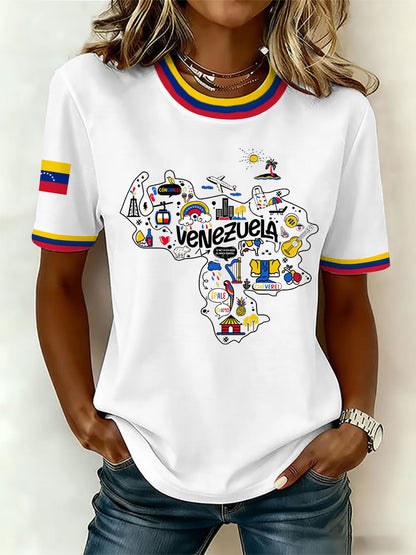 Women's Venezuelan Print Casual T-Shirt