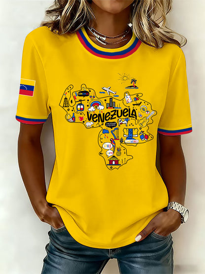 Women's Venezuelan Print Casual T-Shirt