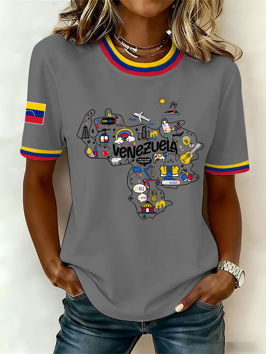 Women's Venezuelan Print Casual T-Shirt