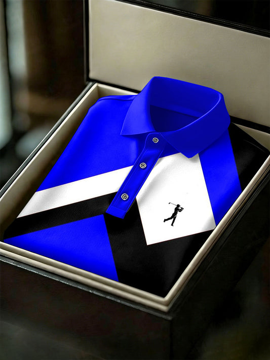 Men's Vintage Business Style Printed Casual Polo Shirt