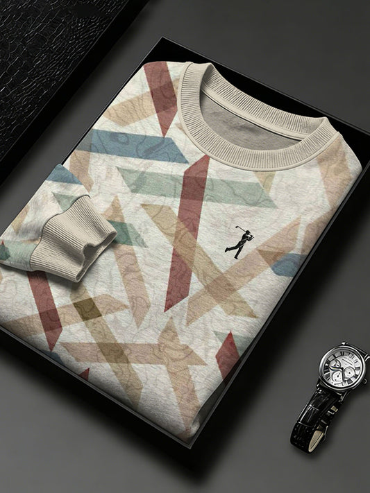 Men's Vintage Business Style Printed Casual Sweatshirt