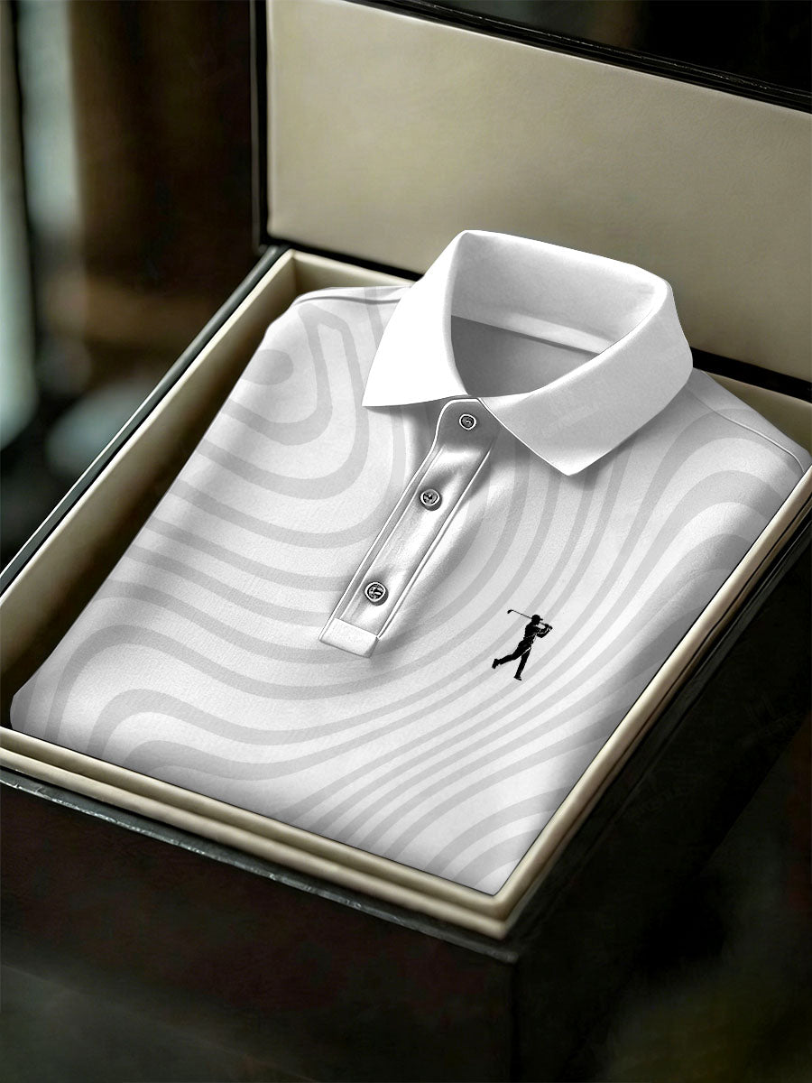 Men's Vintage Business Style Printed Casual Polo Shirt