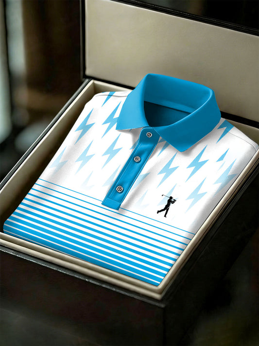 Men's Vintage Business Style Printed Casual Polo Shirt