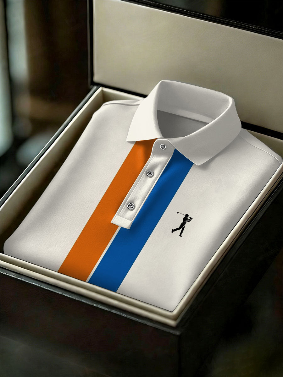 Men's Vintage Business Style Printed Casual Polo Shirt